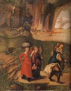 Lot flees with his family from sodom, Albrecht Durer